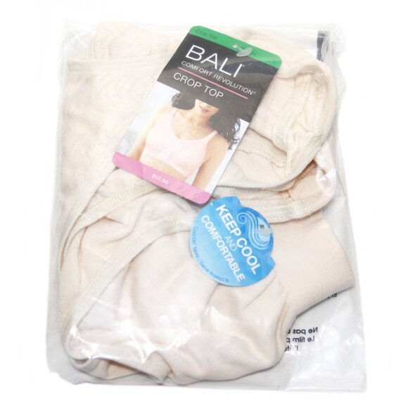 X3 Bali Comfort Revolution Microfiber Crop Top Seamless Wirefree 103J Beige Lg - Picture 4 of 4